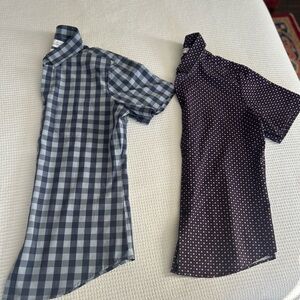 Mizzen+Main Blue and Gray Checkered Short Sleeve Shirt